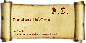 Menches Dénes névjegykártya